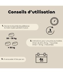 Bouchées Alt’vers antiparasitaires Grand Chien >15kgs BIO, 6 pièces